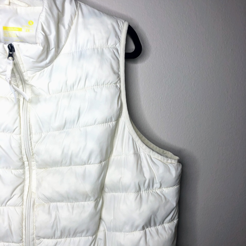 💍 Xersion Cream Puffy Vest Pockets Plus Size 2X - Picture 3 of 7